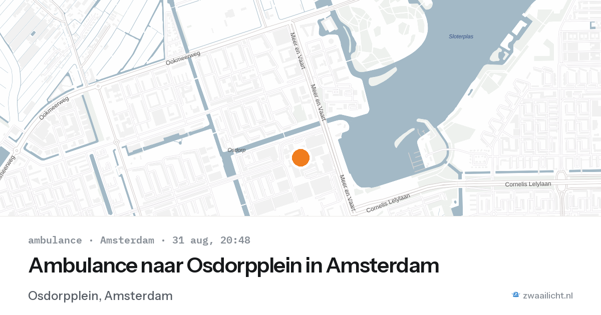 Ambulance naar Osdorpplein in Amsterdam — 31 aug 2026