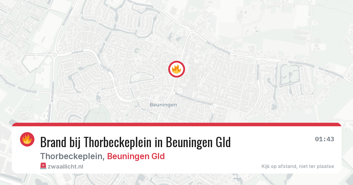 Brand bij Thorbeckeplein in Beuningen Gld — 28 jun 2026