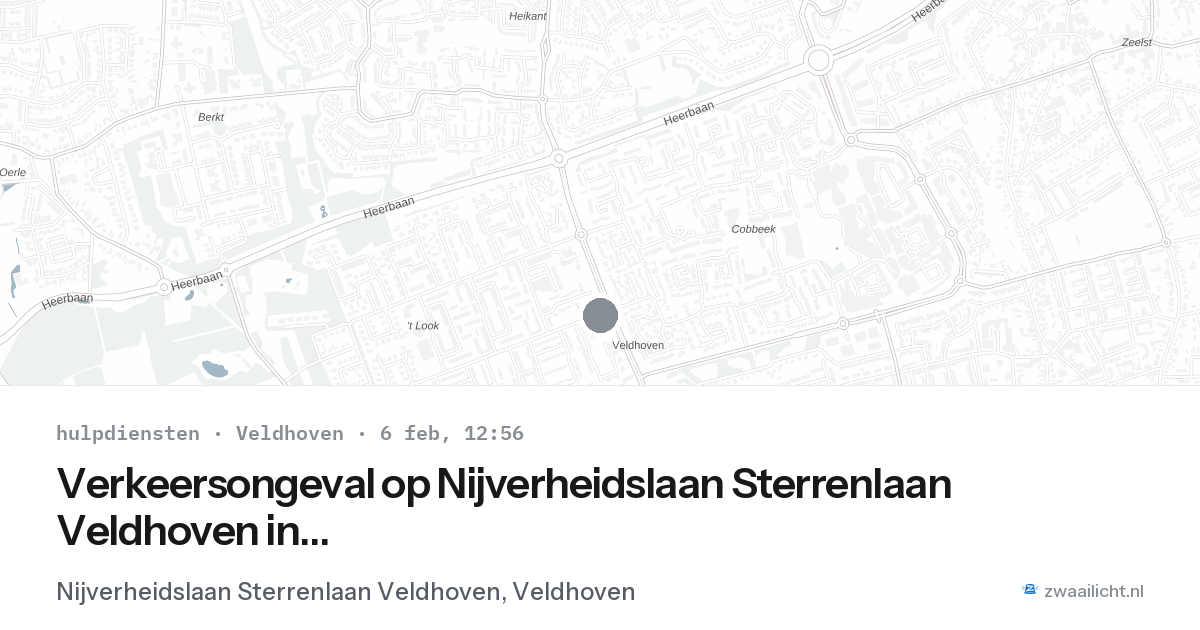 Verkeersongeval op Nijverheidslaan Sterrenlaan Veldhoven in Veldhoven — 6 feb 2026