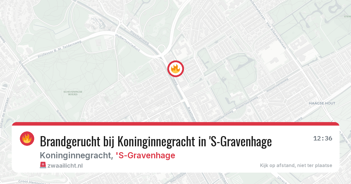 Brandgerucht bij Koninginnegracht in 'S-Gravenhage — 14 aug 2026
