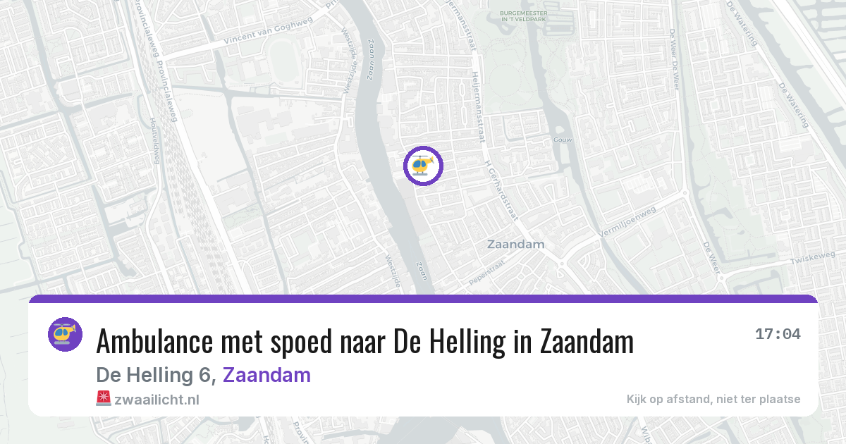 Ambulance met spoed naar De Helling in Zaandam — 24 jun 2026