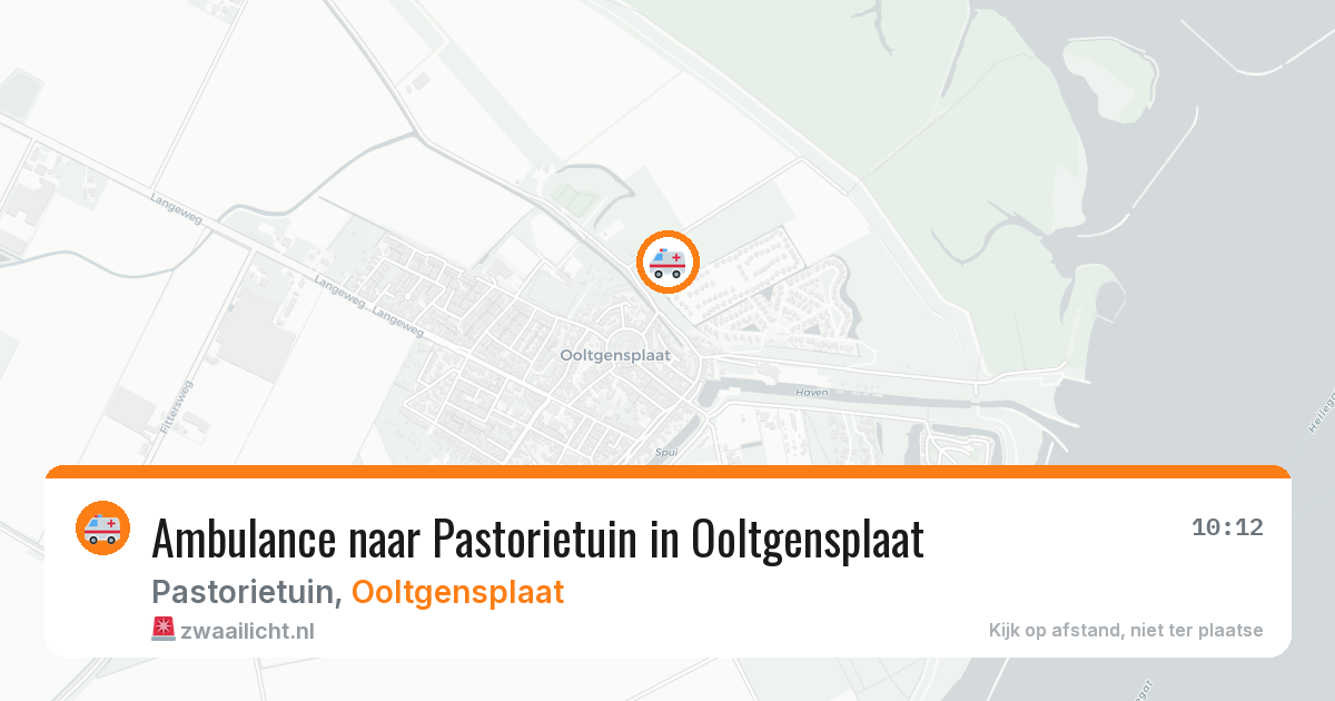 Ambulance naar Pastorietuin in Ooltgensplaat — 14 aug 2026