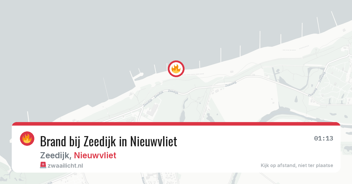 Brand bij Zeedijk in Nieuwvliet — 7 aug 2026