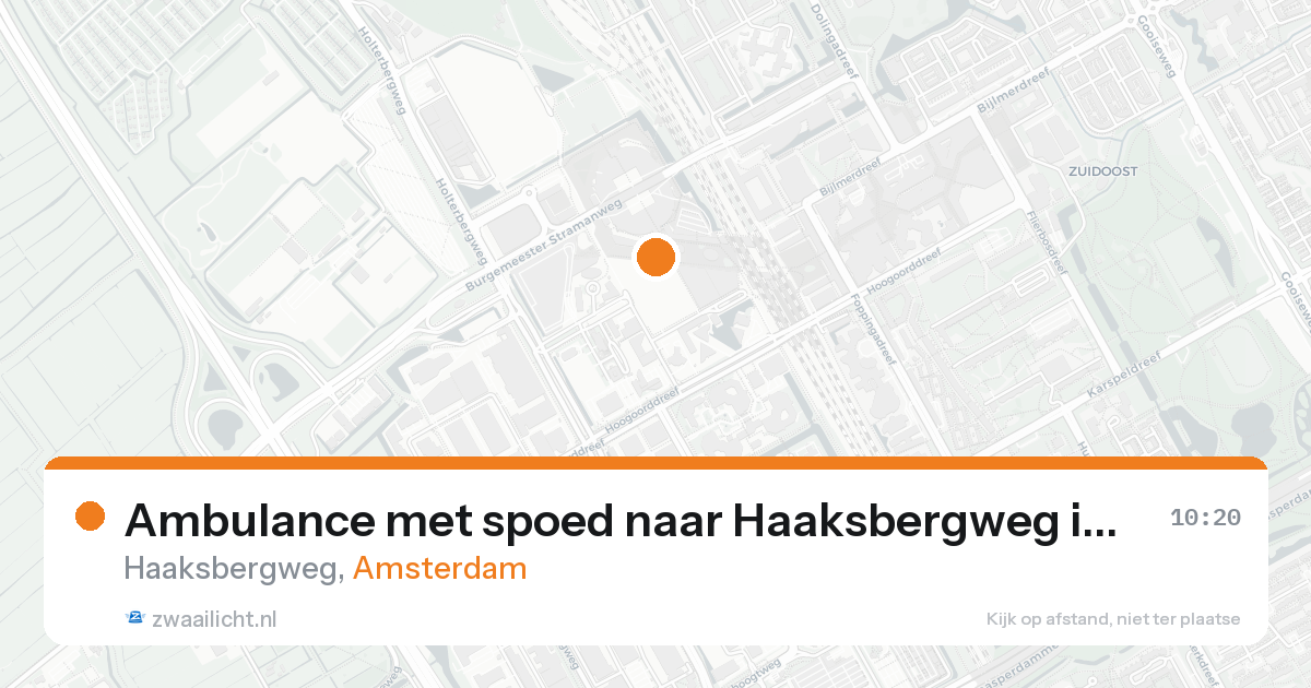 Ambulance met spoed naar Haaksbergweg in Amsterdam — 26 aug 2026