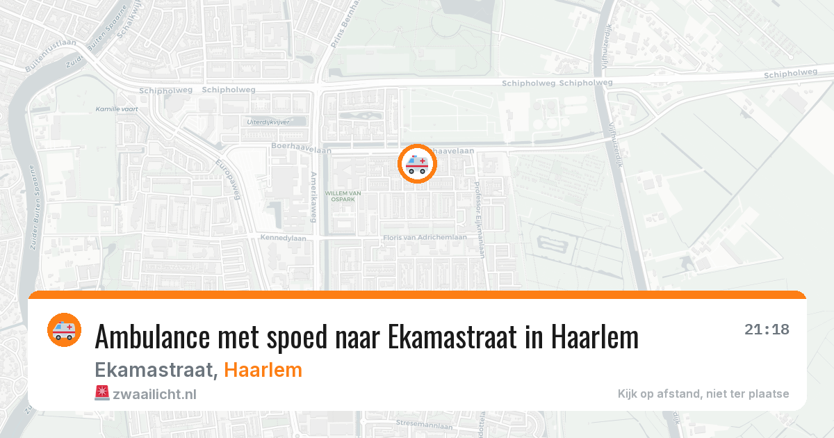 Ambulance met spoed naar Ekamastraat in Haarlem — 11 aug 2026