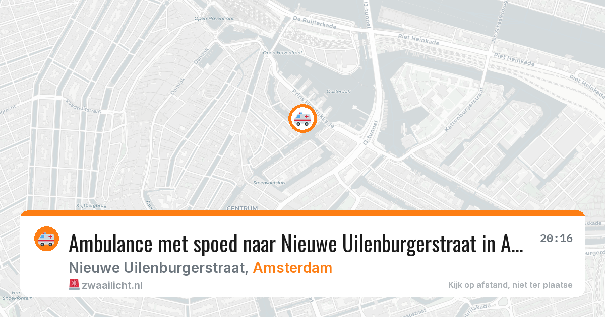 Ambulance met spoed naar Nieuwe Uilenburgerstraat in Amsterdam — 14 mei 2026