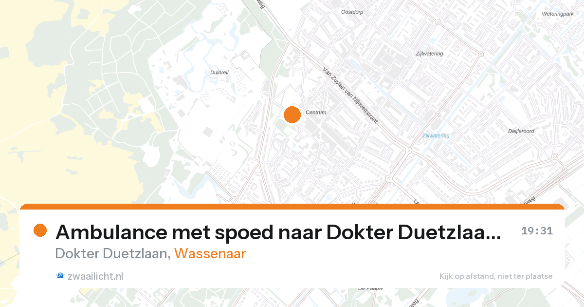 Ambulance met spoed naar Dokter Duetzlaan in Wassenaar — 27 aug 2026