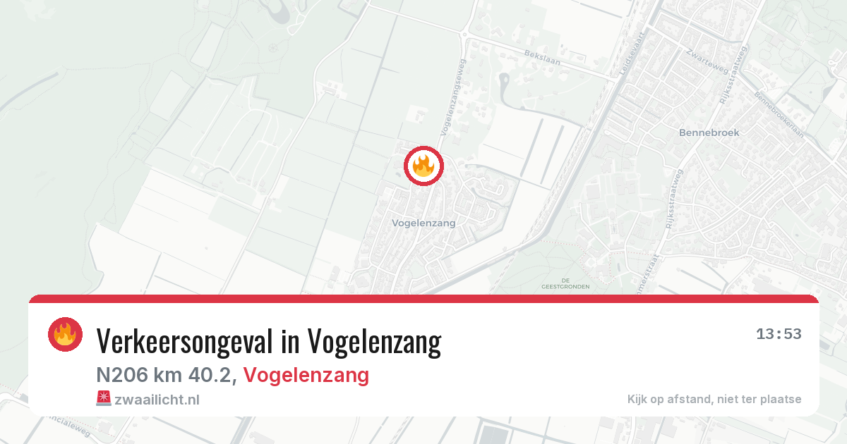 Verkeersongeval in Vogelenzang — 10 aug 2026