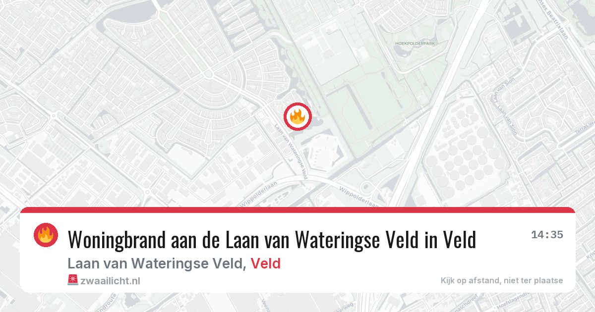 Woningbrand aan de Laan van Wateringse Veld in Veld — 13 aug 2026