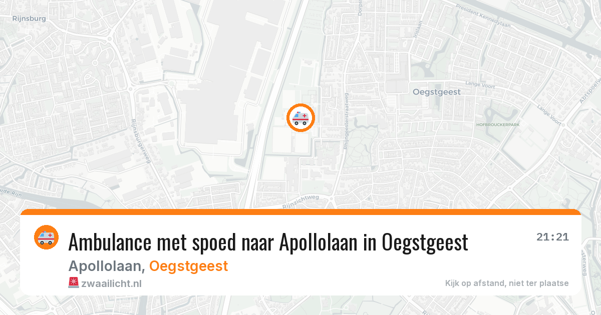 Ambulance met spoed naar Apollolaan in Oegstgeest — 24 jun 2026