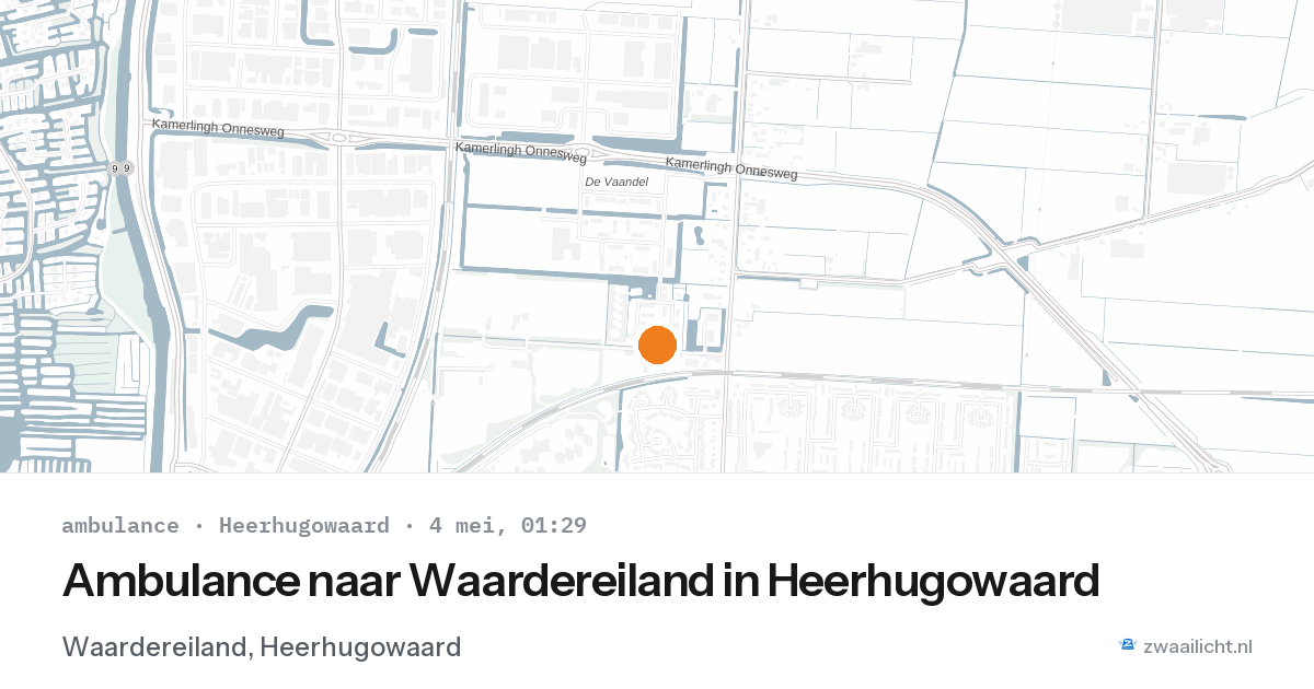 Ambulance naar Waardereiland in Heerhugowaard — 3 mei 2026