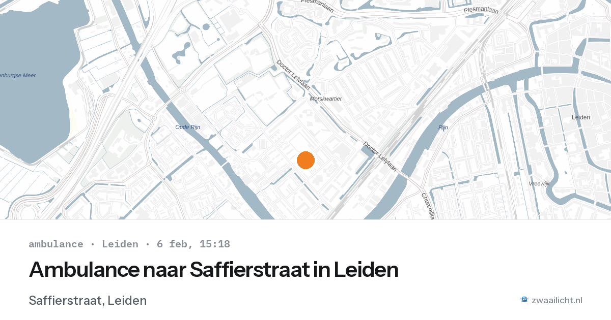 Ambulance naar Saffierstraat in Leiden — 6 feb 2026