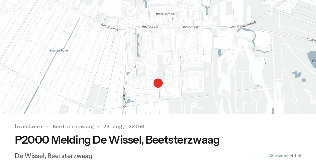 P2000 Melding De Wissel, Beetsterzwaag — 23 aug 2026