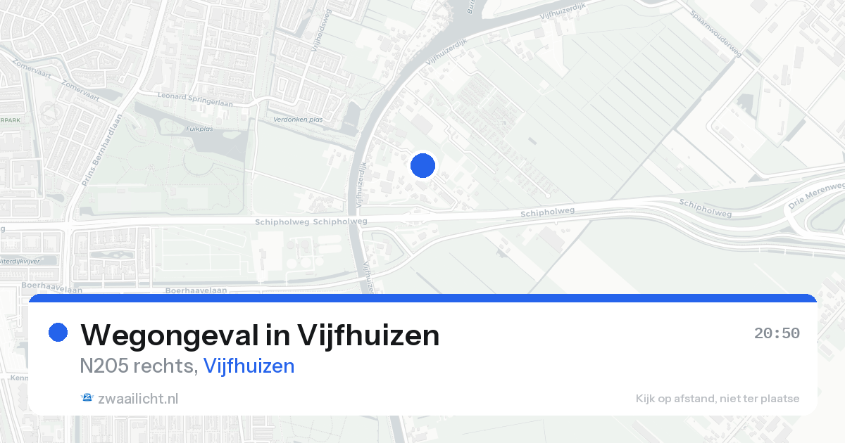 Wegongeval in Vijfhuizen — 16 aug 2026