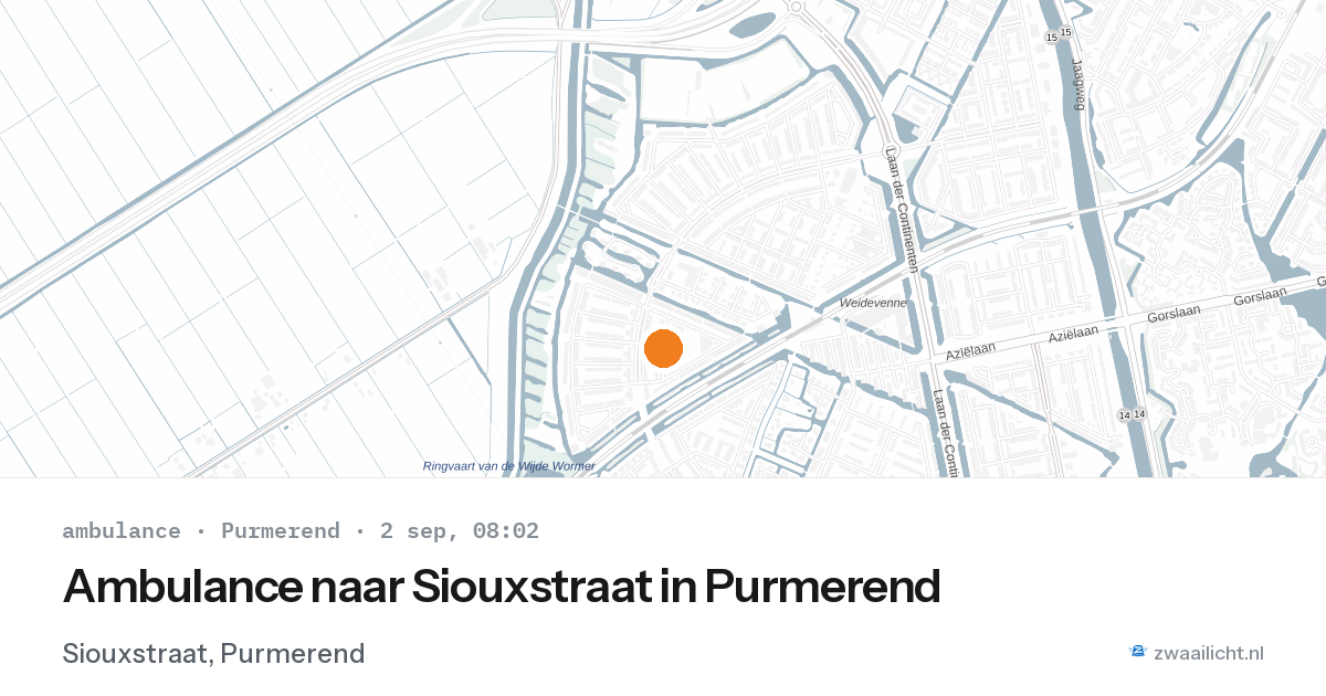 Ambulance naar Siouxstraat in Purmerend — 2 sep 2026