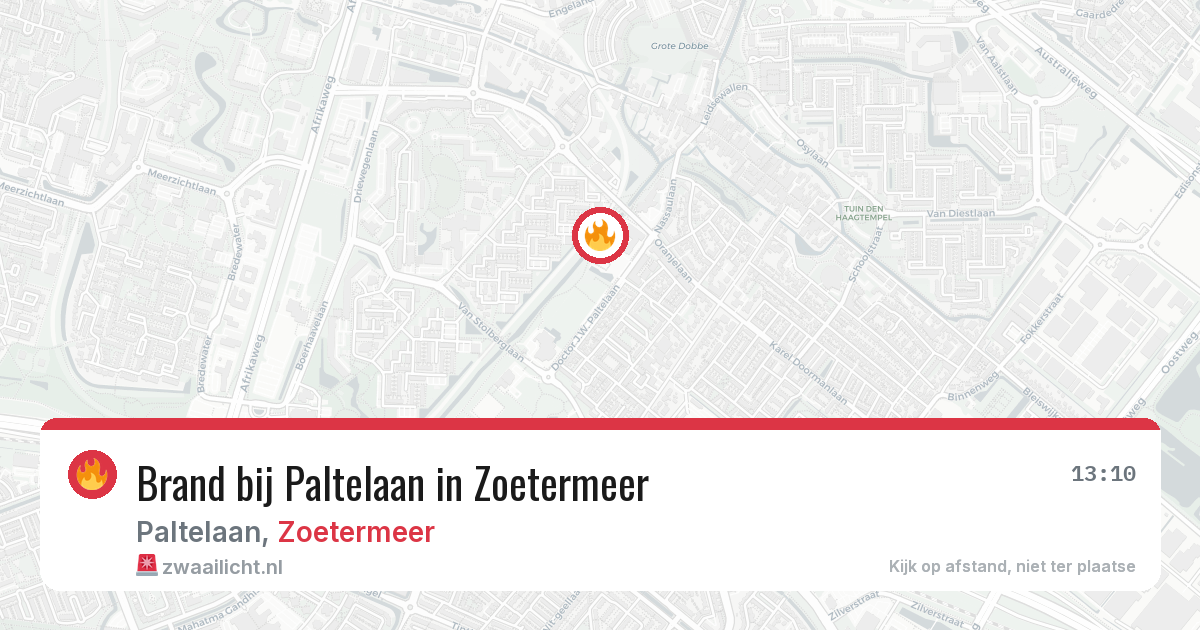 Brand bij Paltelaan in Zoetermeer — 7 aug 2026