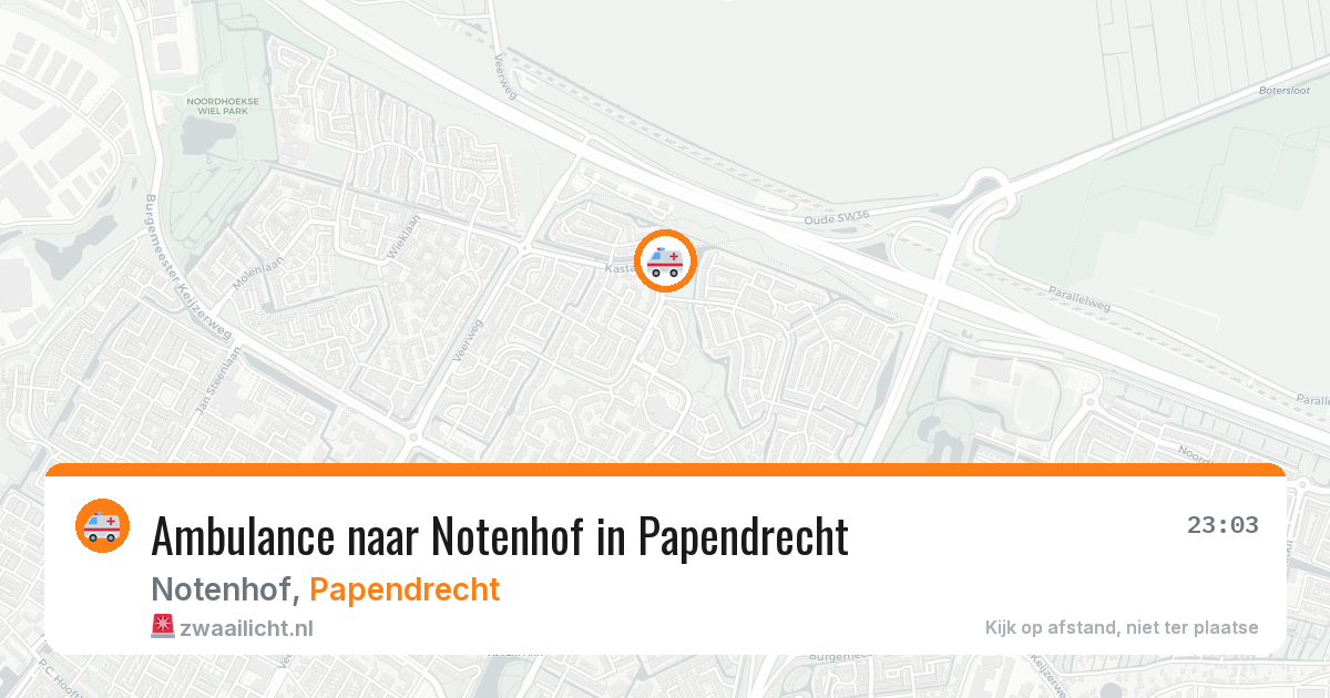 Ambulance naar Notenhof in Papendrecht — 15 jul 2026