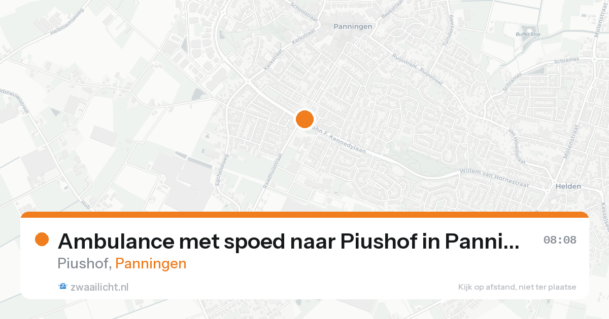 Ambulance met spoed naar Piushof in Panningen — 19 aug 2026
