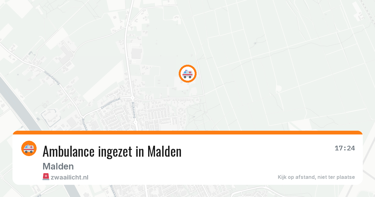 Ambulance ingezet in Malden — 13 aug 2026