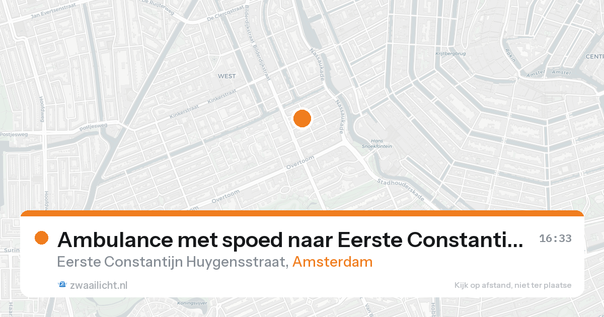Ambulance met spoed naar Eerste Constantijn Huygensstraat in Amsterdam — 20 aug 2026