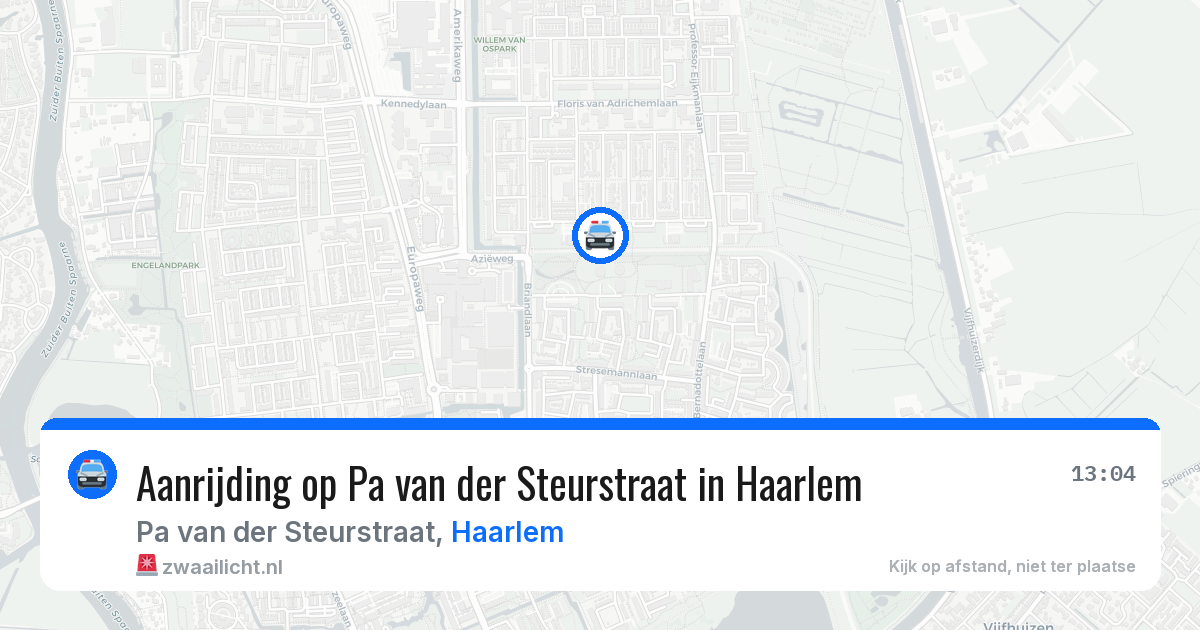 Aanrijding op Pa van der Steurstraat in Haarlem — 11 aug 2026