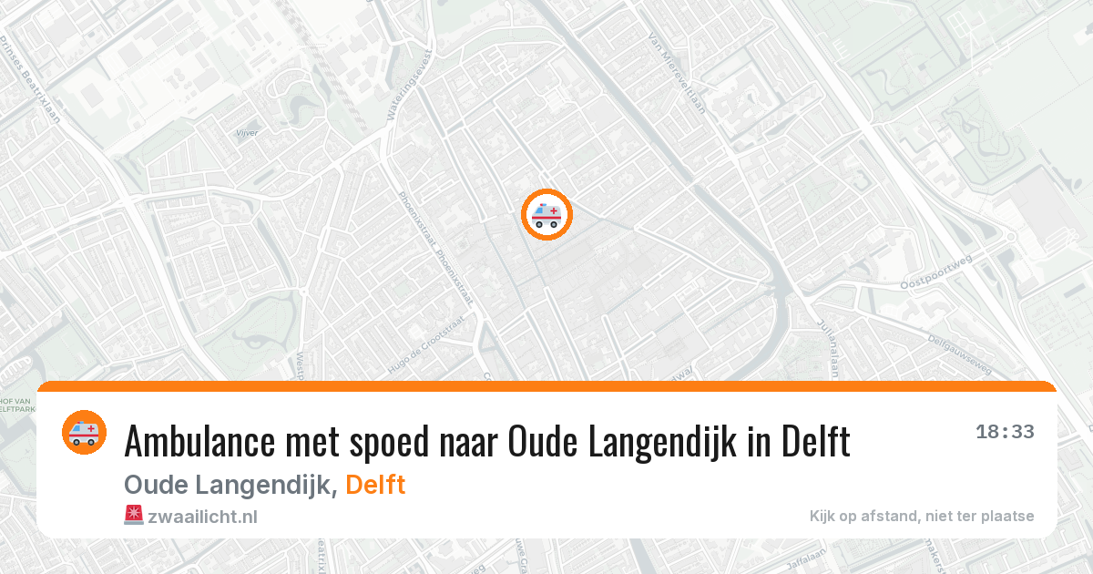 Ambulance met spoed naar Oude Langendijk in Delft — 12 jun 2026