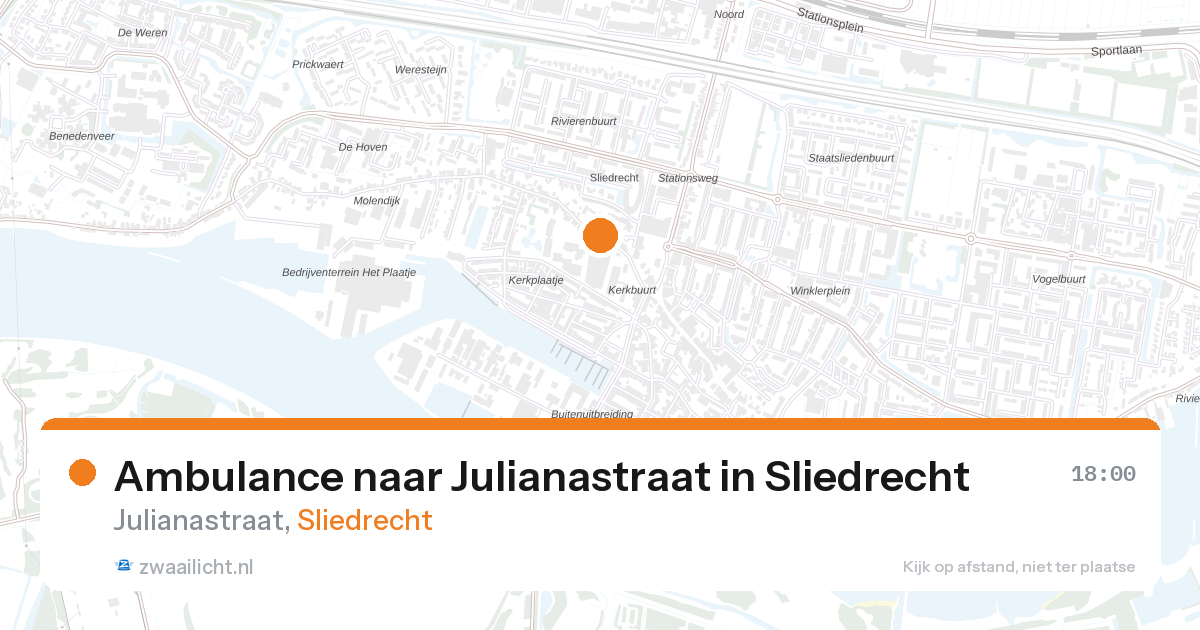 Ambulance naar Julianastraat in Sliedrecht — 18 mei 2026