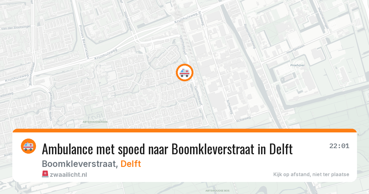 Ambulance met spoed naar Boomkleverstraat in Delft — 15 jul 2026