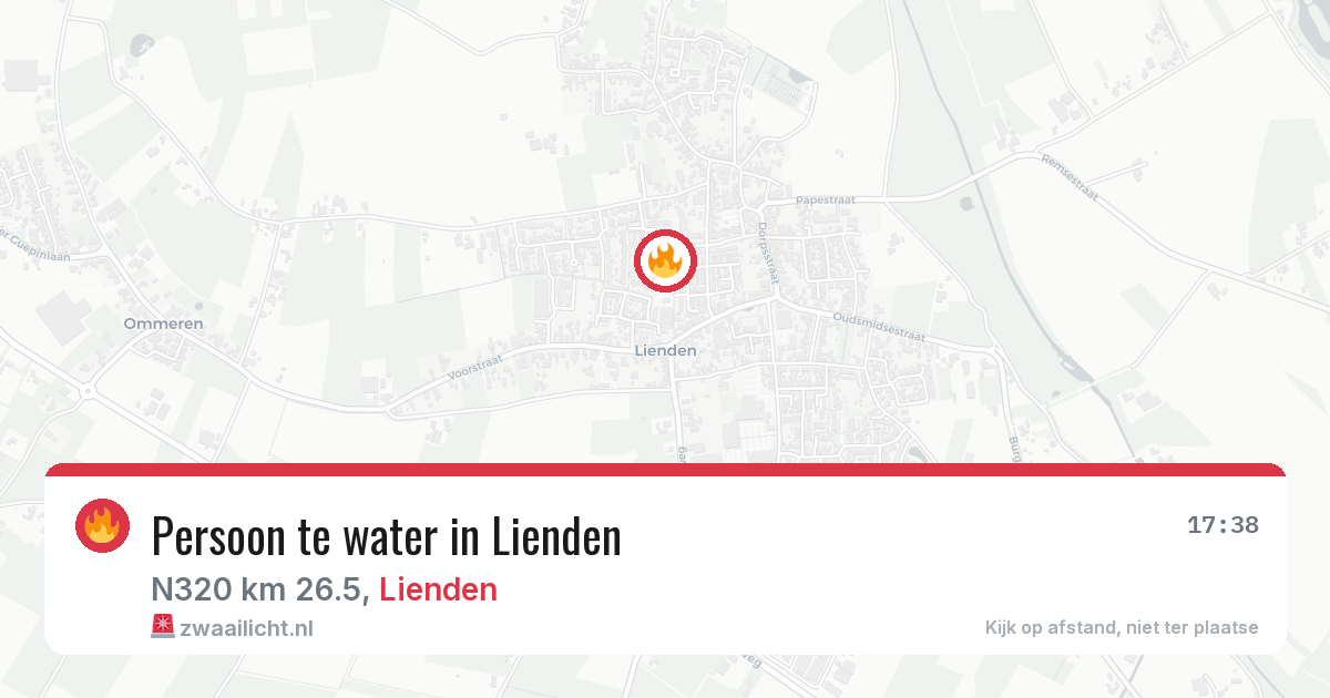 Persoon te water in Lienden — 30 jun 2026