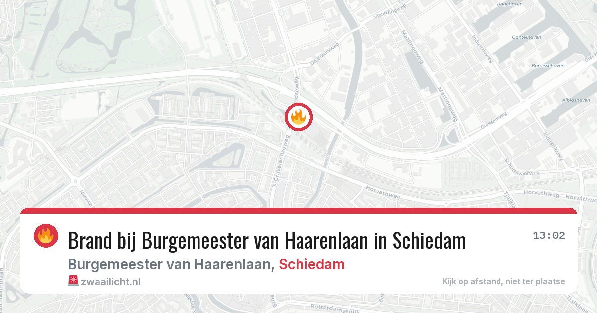 Brand bij Burgemeester van Haarenlaan in Schiedam — 2 apr 2026