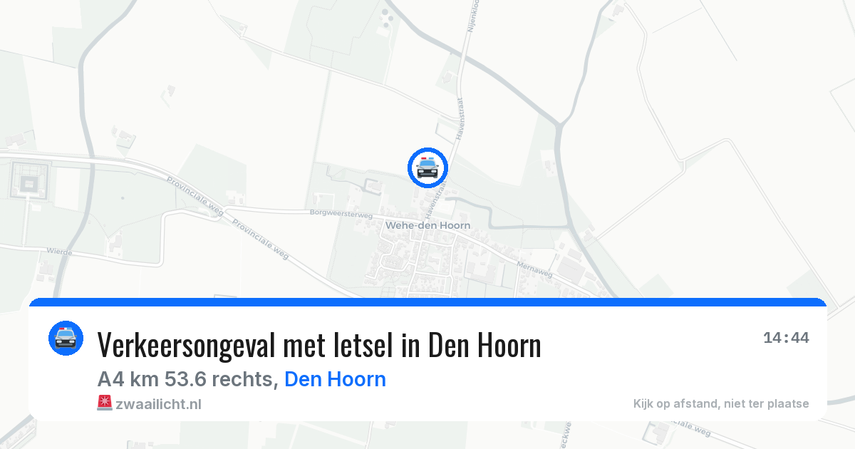 Verkeersongeval met letsel in Den Hoorn — 22 mrt 2026
