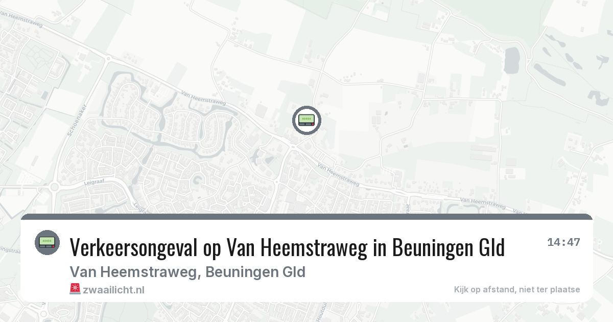 Verkeersongeval op Van Heemstraweg in Beuningen Gld — 1 jul 2026