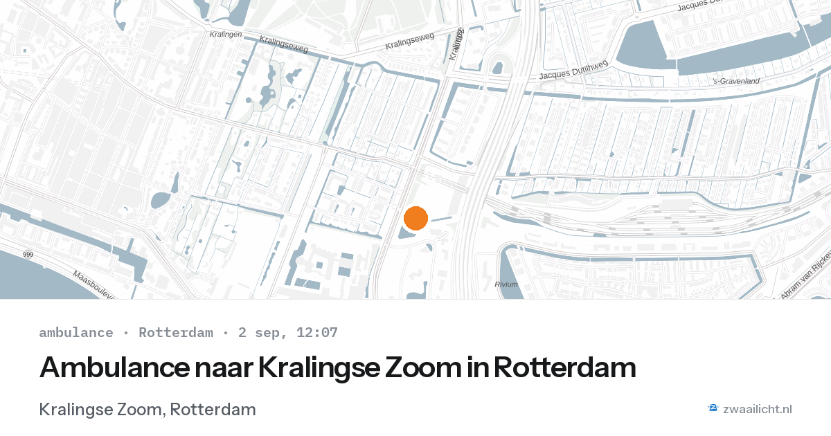 Ambulance naar Kralingse Zoom in Rotterdam — 2 sep 2026