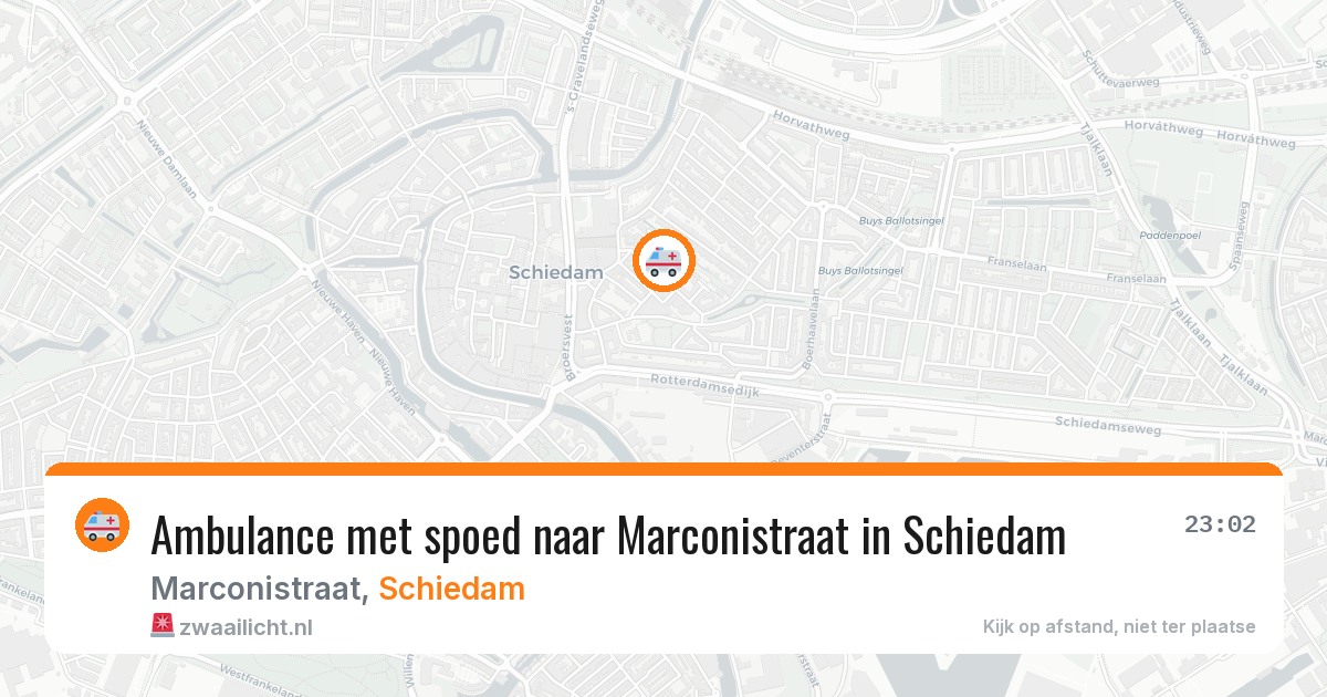 Ambulance met spoed naar Marconistraat in Schiedam — 19 mei 2026