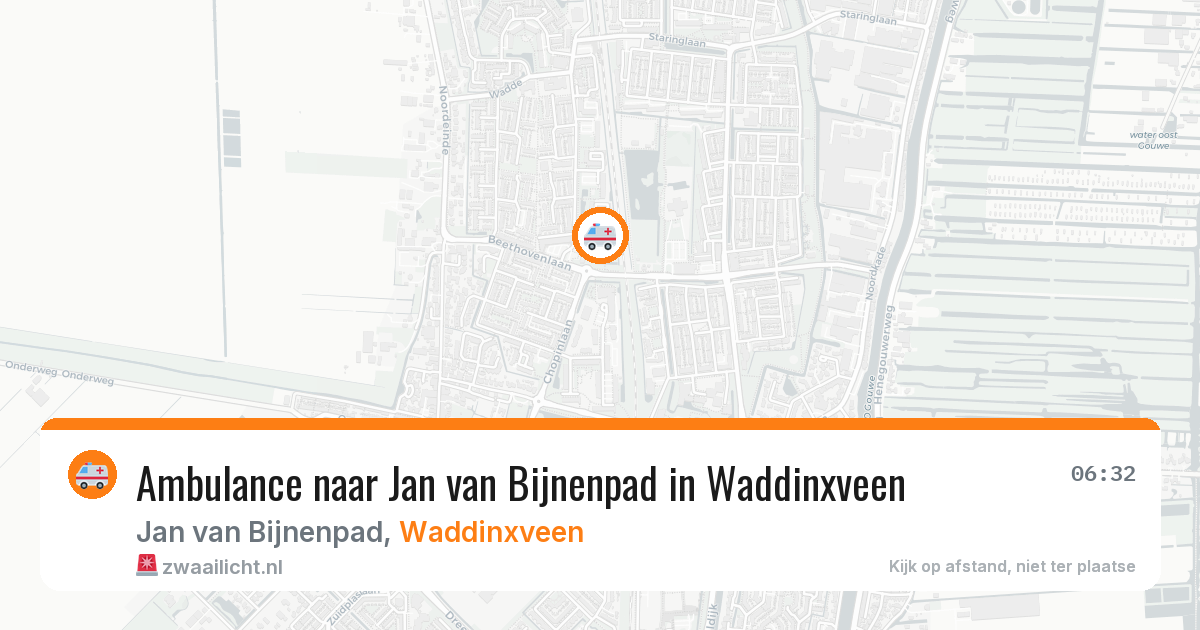Ambulance naar Jan van Bijnenpad in Waddinxveen — 11 aug 2026