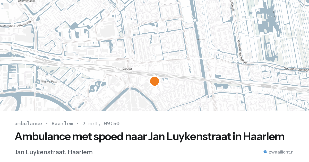 Ambulance met spoed naar Jan Luykenstraat in Haarlem — 7 mrt 2026