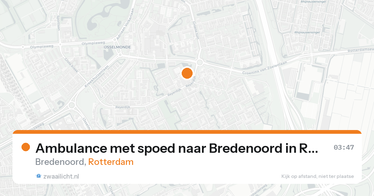 Ambulance met spoed naar Bredenoord in Rotterdam — 8 jul 2026