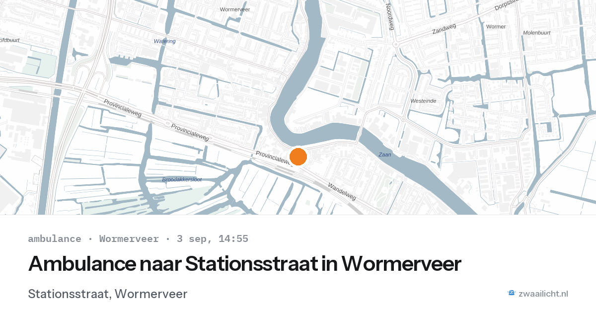 Ambulance naar Stationsstraat in Wormerveer — 3 sep 2026