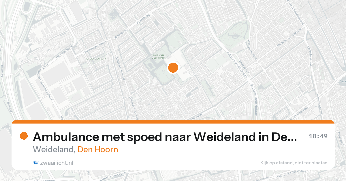 Ambulance met spoed naar Weideland in Den Hoorn — 24 aug 2026
