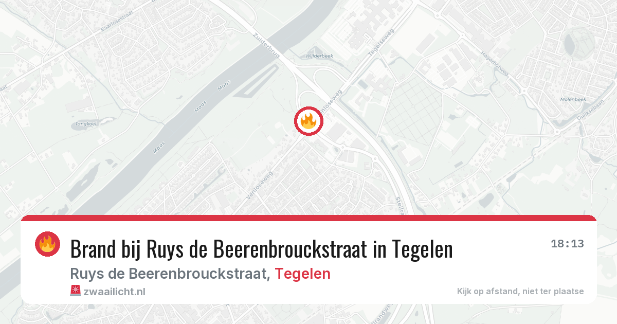 Brand bij Ruys de Beerenbrouckstraat in Tegelen — 8 jul 2026