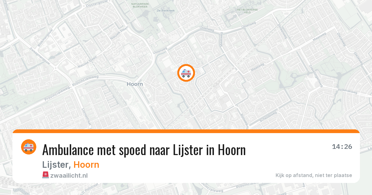 Ambulance met spoed naar Lijster in Hoorn — 31 mrt 2026