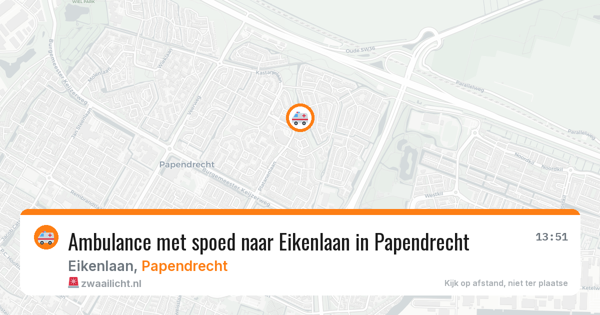 Ambulance met spoed naar Eikenlaan in Papendrecht — 6 jul 2026