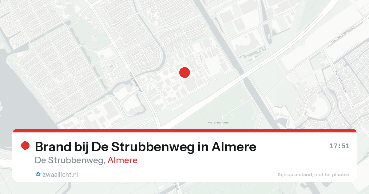Brand bij De Strubbenweg in Almere — 21 aug 2026