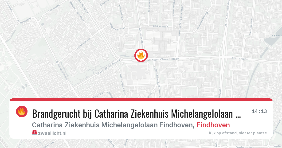 Brandgerucht bij Catharina Ziekenhuis Michelangelolaan Eindhoven in Eindhoven — 30 mrt 2026