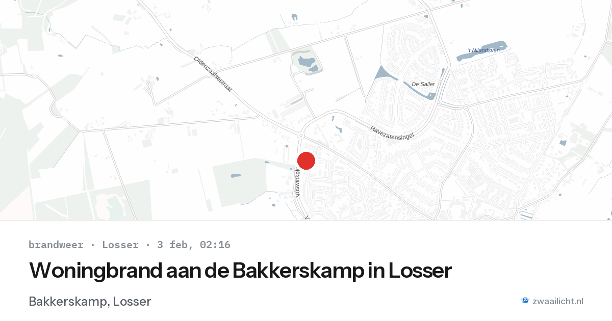 Woningbrand aan de Bakkerskamp in Losser — 3 feb 2026