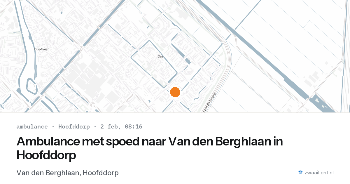 Ambulance met spoed naar Van den Berghlaan in Hoofddorp — 2 feb 2026