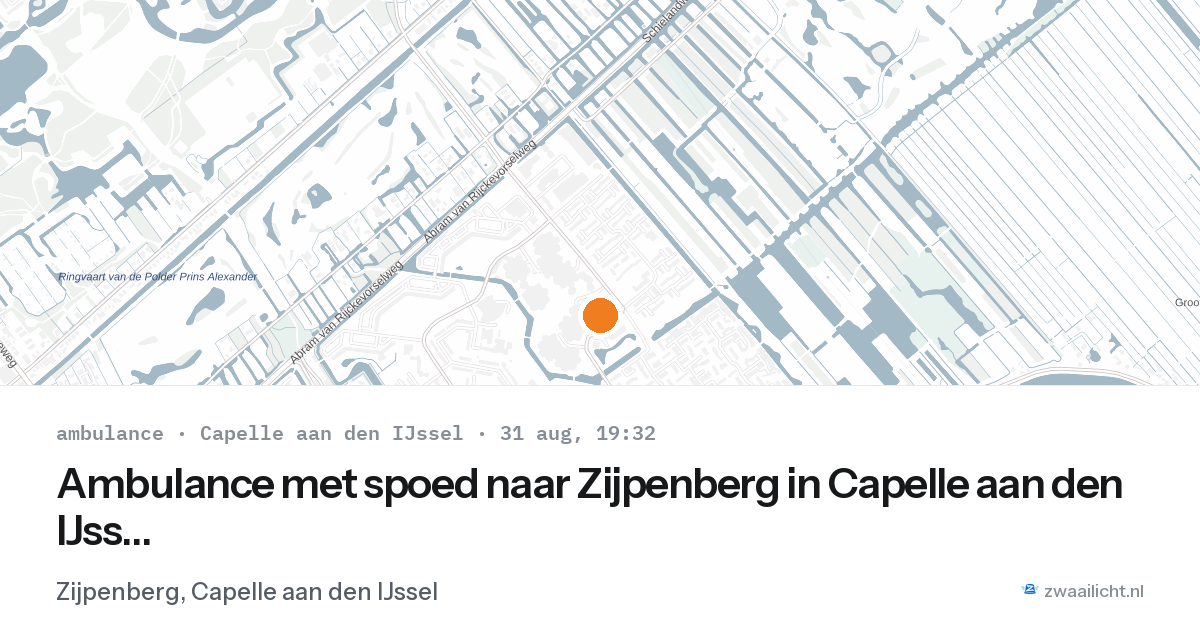 Ambulance met spoed naar Zijpenberg in Capelle aan den IJssel — 31 aug 2026