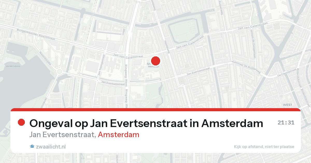 Ongeval op Jan Evertsenstraat in Amsterdam — 20 aug 2026
