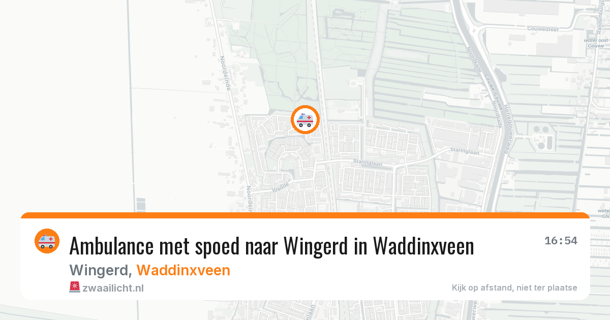 Ambulance met spoed naar Wingerd in Waddinxveen — 7 aug 2026