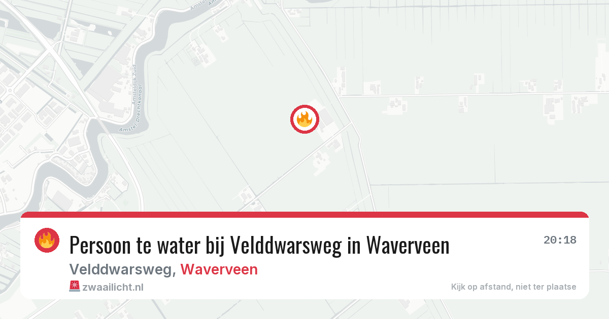 Persoon te water bij Velddwarsweg in Waverveen — 23 jun 2026